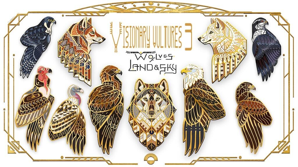 Visionary Vultures 3: Wolves of Land and Sky Enamel Pins