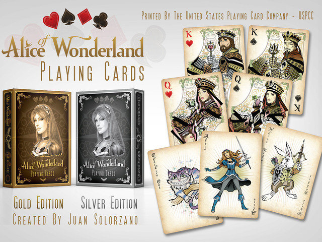 Alice of Wonderland Playing Cards - Gold & Silver Editions