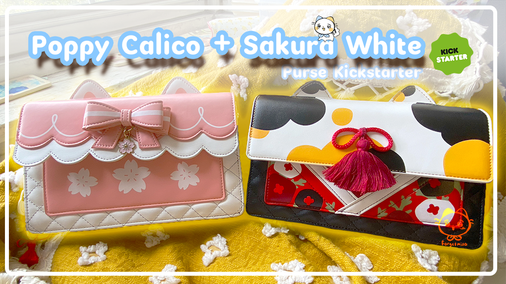 Poppy Calico + Sakura White | Purse bags